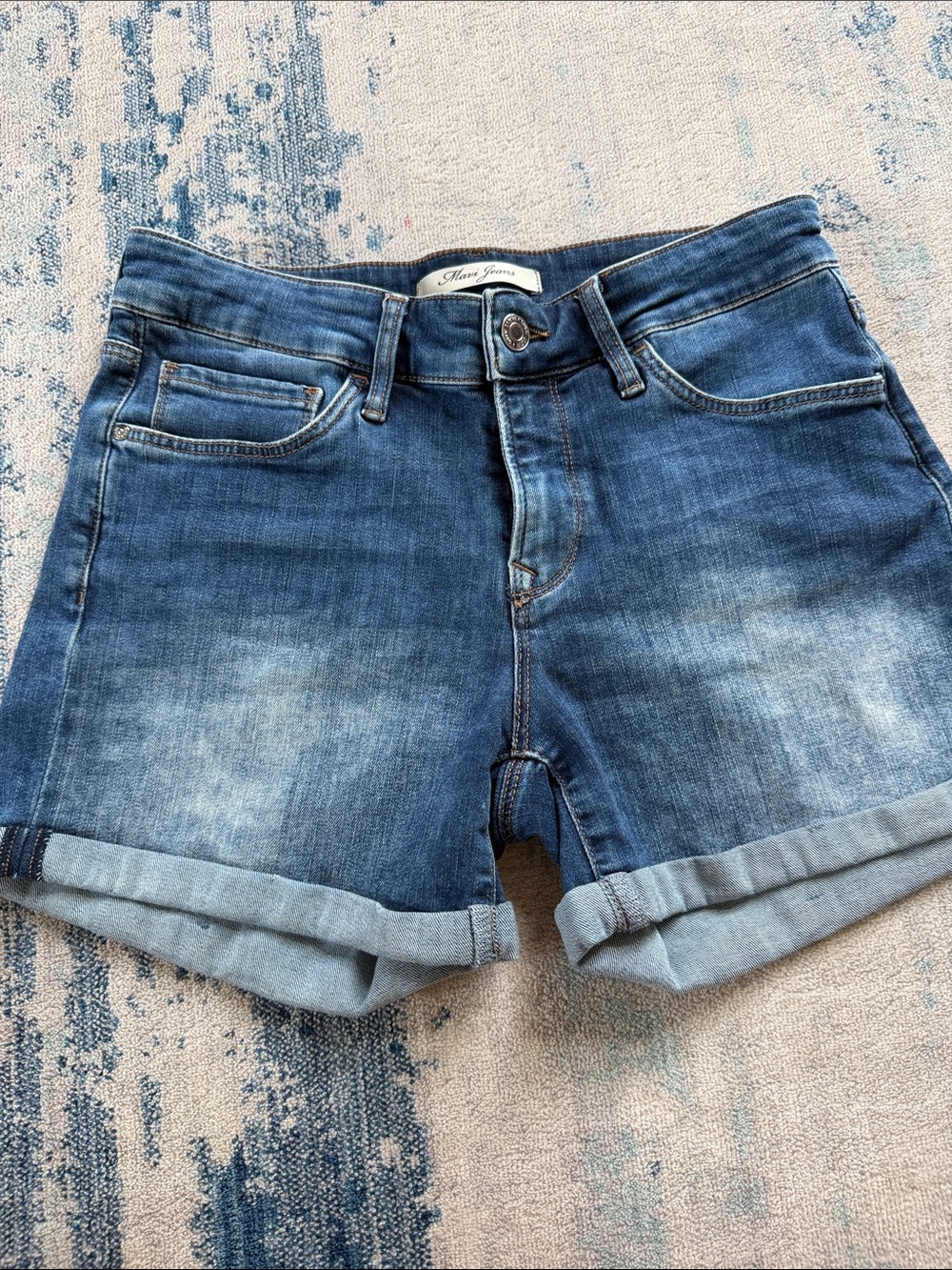 Mavi Blue Rolled-Hem Denim Shorts